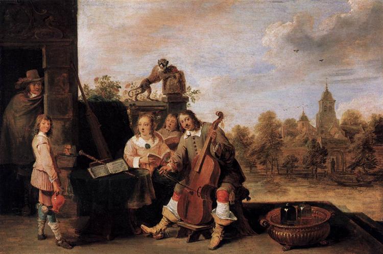 The Painter and His Family, c.1645 - Давид Тенирс Младший