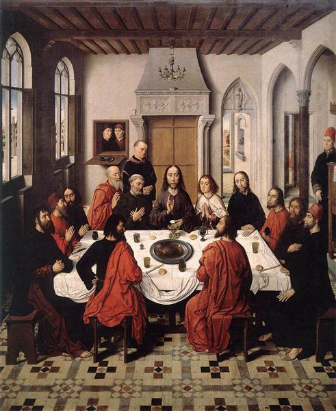 The Last Supper - from the Winged Altarpiece in St. Peter in Leuven, c.1465 - 迪里克．鮑茨