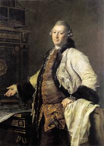 Portrait of Alexander Kokorinov, Director and First Rector of the Academy of Arts in St. Petersburg. - Dmitry Levitsky