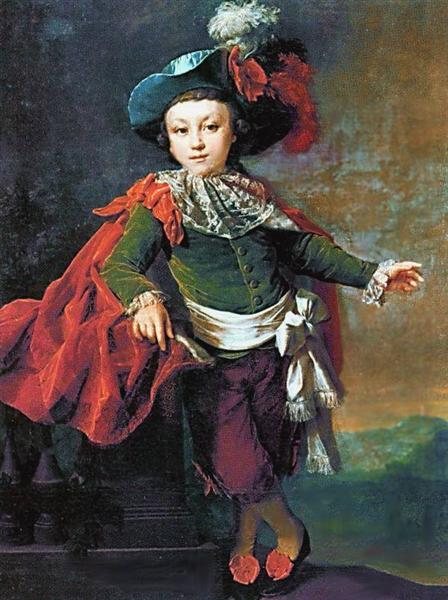 Portrait of F.P. Makerovskiy in masquerade costume, 1789 - Dmitry Levitzky