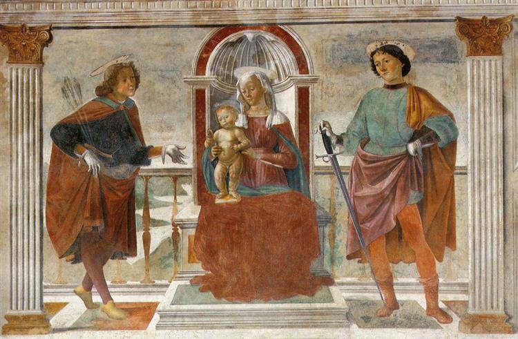 Madonna and Child with St. Sebastian and St. Julian, c.1473 - Доменико Гирландайо