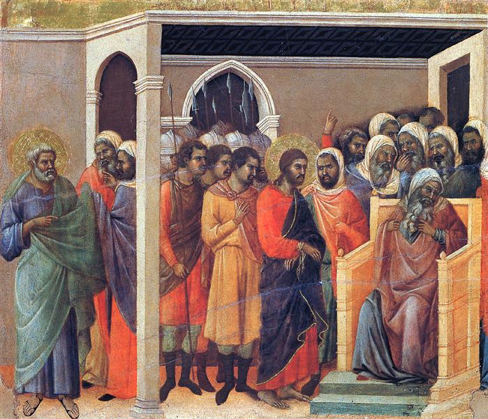 Christ before Caiaphas, 1308 - 1311 - Дуччо