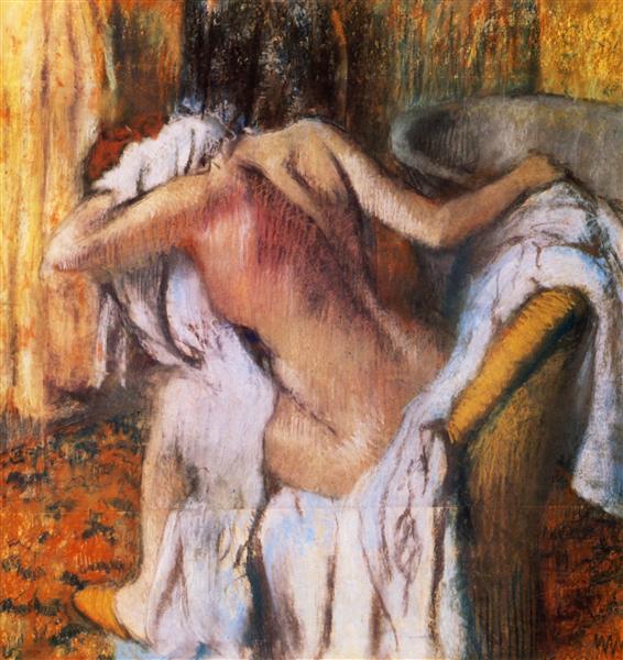 После купания. Женщина вытирается, 1892 - Эдгар Дега