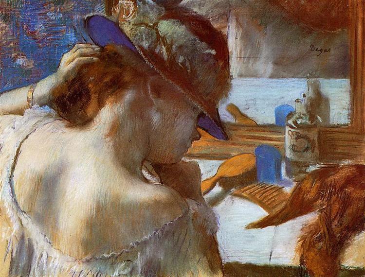At the Mirror, c.1885 - c.1886 - Edgar Degas