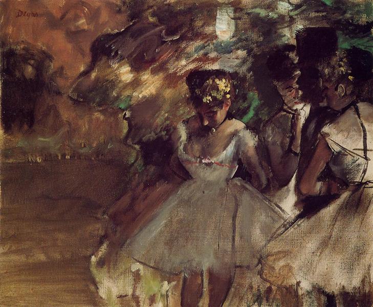 Three Dancers behind the Scenes, c.1880 - c.1885 - Едґар Деґа