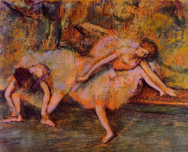 Две танцовщицы на скамейке, c.1900 - c.1905 - Эдгар Дега