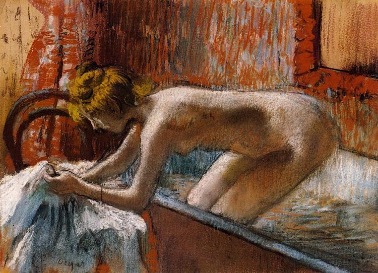 Женщина выходит из ванной, c.1886 - c.1888 - Эдгар Дега