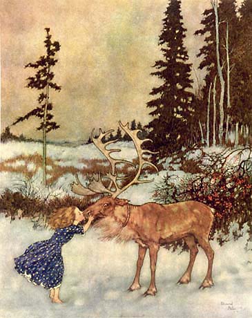 Gerda and the Reindeer - Edmund Dulac