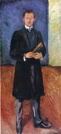 Autoportrait aux pinceaux - Edvard Munch