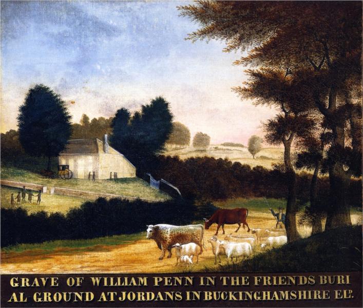 Grave of William Penn at Jordans in England, 1847 - Эдвард Хикс