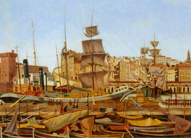 Marseilles Harbour, Quai du Port, 1924 - Edward Wadsworth