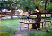 Woman on a Bench - Edwin Austin Abbey