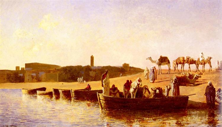 At The River Crossing, 1880 - Эдвин Лорд Уикс