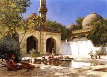Figures in the Courtyard of a Mosque - Едвін Лорд Вікс