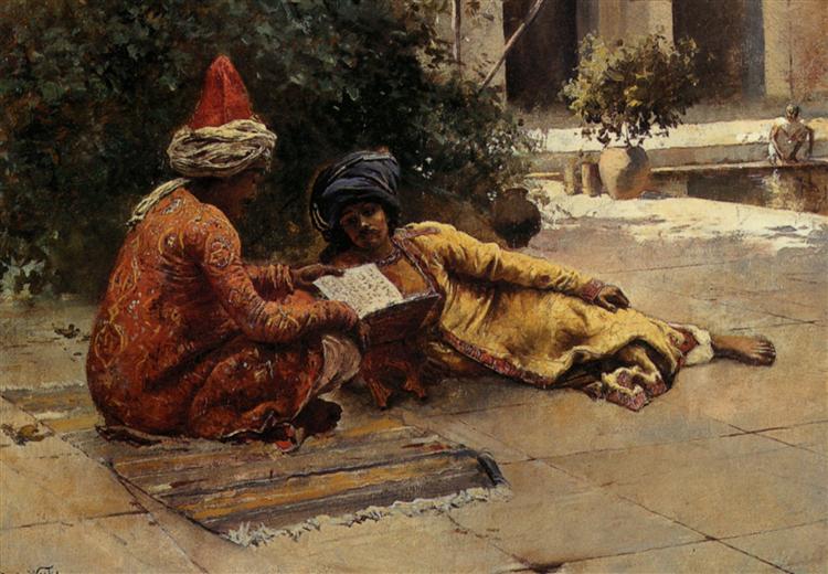 Two Arabs Reading - Edwin Lord Weeks