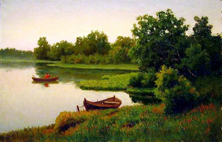 Summer Landscape with Fisherman - Юхим Волков