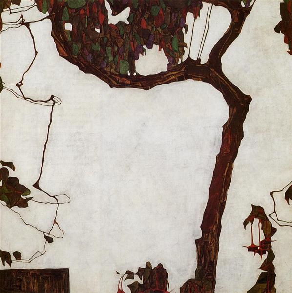 Autumn Tree with Fuchsias, 1909 - Egon Schiele