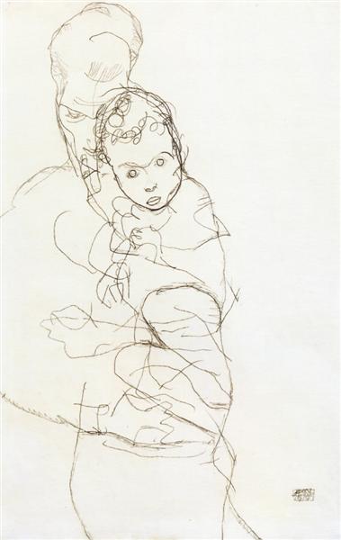 Мати і дитя, 1914 - Егон Шиле