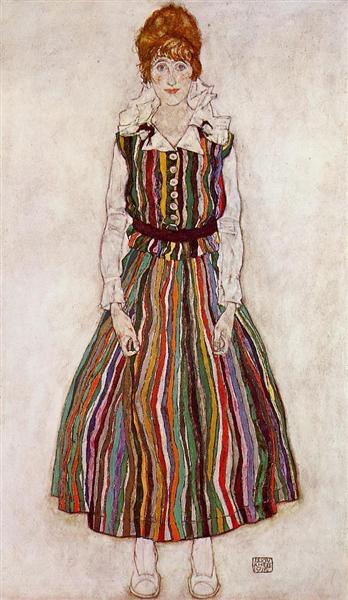 Portrait of Edith Schiele, the artist's wife, 1915 - 席勒