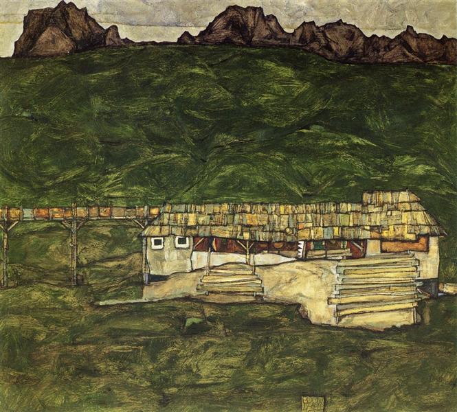 Sawmill, 1913 - Эгон Шиле
