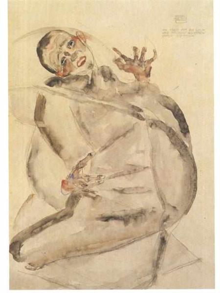 Self-portrait as prisoner, 1912 - Egon Schiele