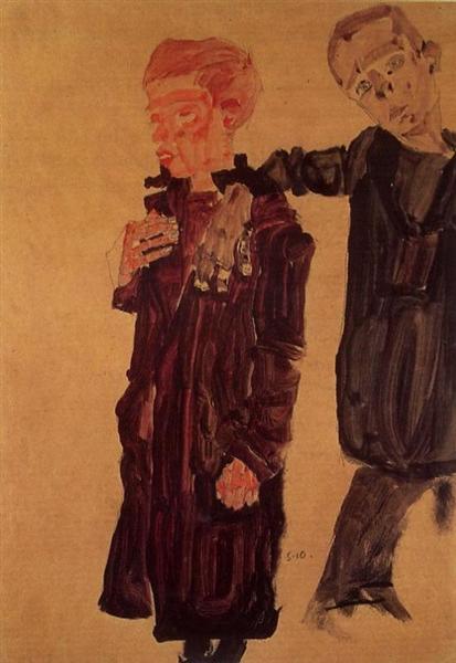 Двоє безпритульних, 1910 - Егон Шиле