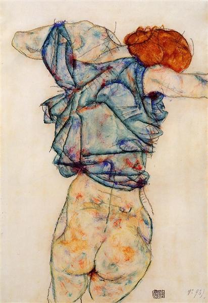 Woman Undressing, 1914 - 席勒