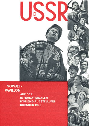 Cover of booklet of Soviet Division of the International Exhibition of Hygiene in Dresden, 1930 - El Lisitski