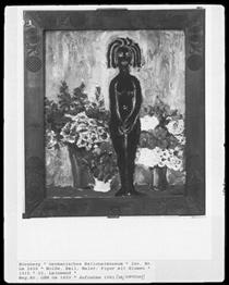 Figure with flowers - Emil Nolde