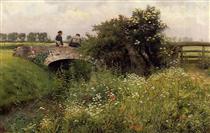 A Meeting on the Bridge - Emile Claus