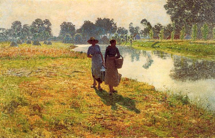 Young peasant women at the leie - Émile Claus
