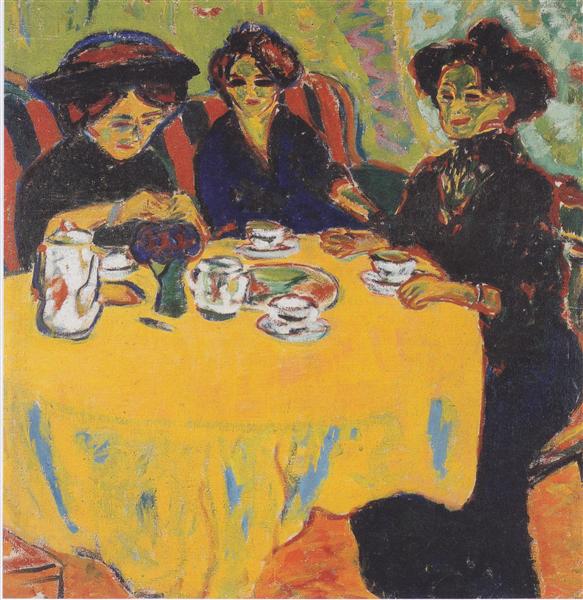 Coffee Drinking Women, 1907 - 恩斯特‧路德維希‧克爾希納