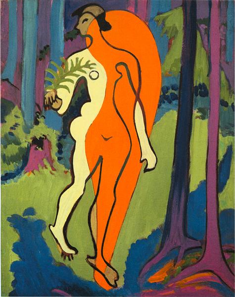 Nude in Orange and Yellow, 1929 - 1930 - Эрнст Людвиг Кирхнер