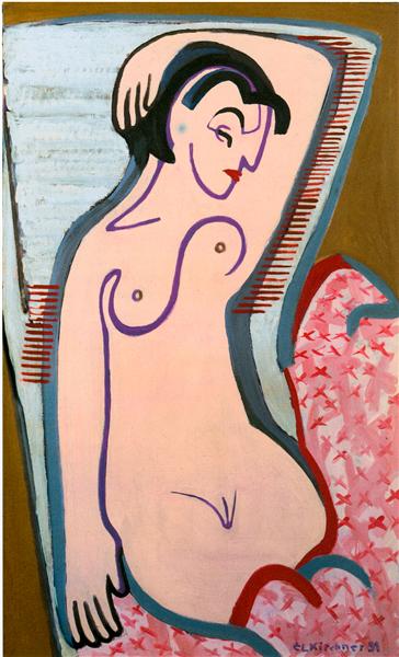 Reclining Female Nude, 1931 - Ернст Людвіг Кірхнер