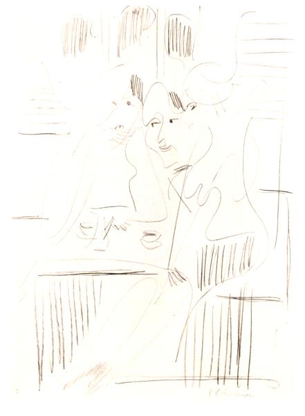 Three Women in a Cafe, 1929 - 恩斯特‧路德維希‧克爾希納