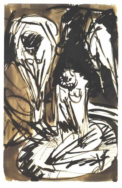 Two Bathing Girls in a Bathtub - Ernst Ludwig Kirchner