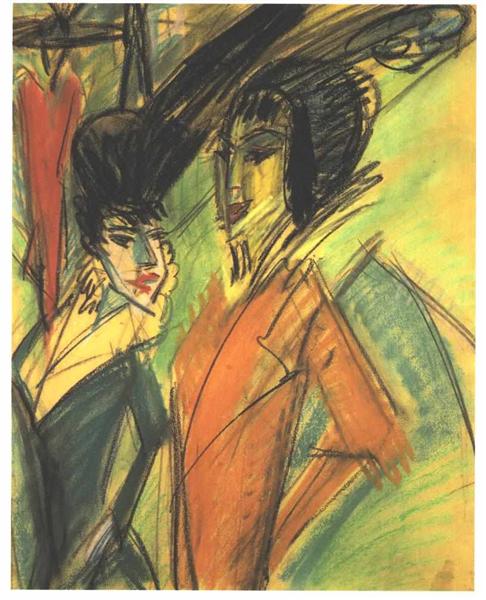 Two Cocottes - Ernst Ludwig Kirchner