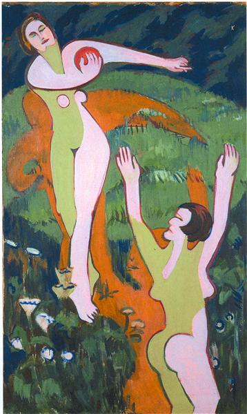 Women Playing with a Ball, 1931 - 1932 - Ernst Ludwig Kirchner