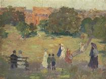 In the Luxembourg Gardens - Ethel Carrick