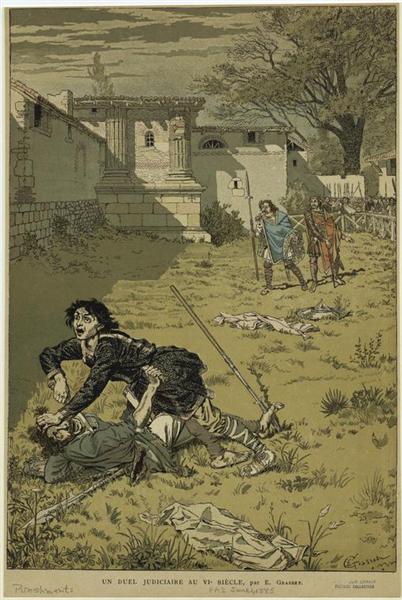 Un duel judiciaire au vie siècle, 1885 - Eugène Grasset