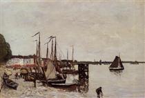 Antwerp, Fishing Boats - Eugène Boudin