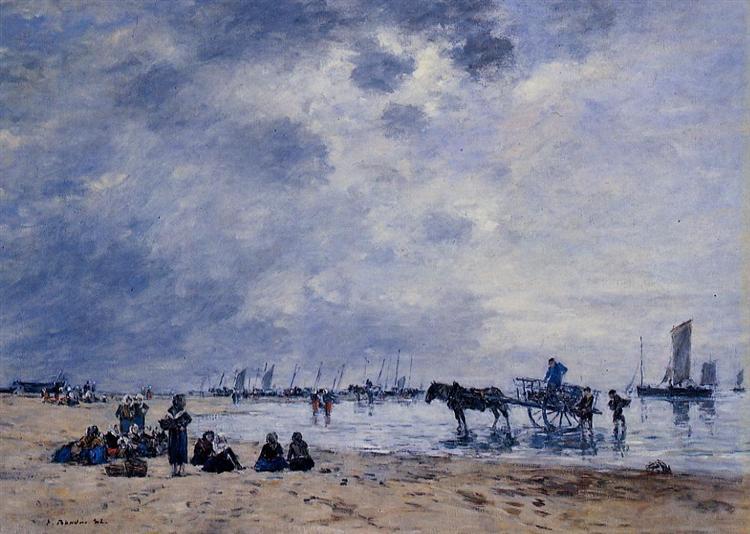 Berck, the Arrival of the Fishing Boats - Eugène Boudin
