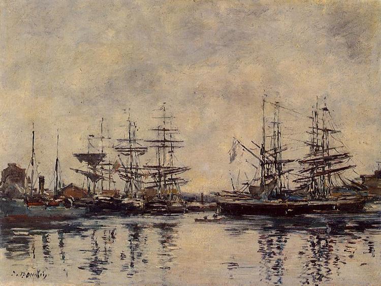Deauville, the Harbor, c.1890 - Эжен Буден