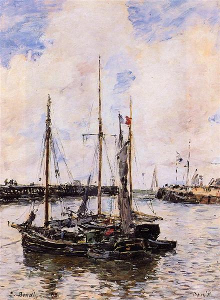 Entrance to the Port of Trouville, 1894 - Ежен Буден