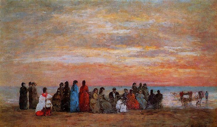 Figures on the Beach at Trouville, 1869 - Ежен Буден