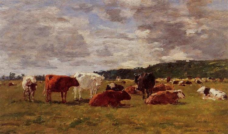 Pasture at Deauville, c.1880 - Ежен Буден