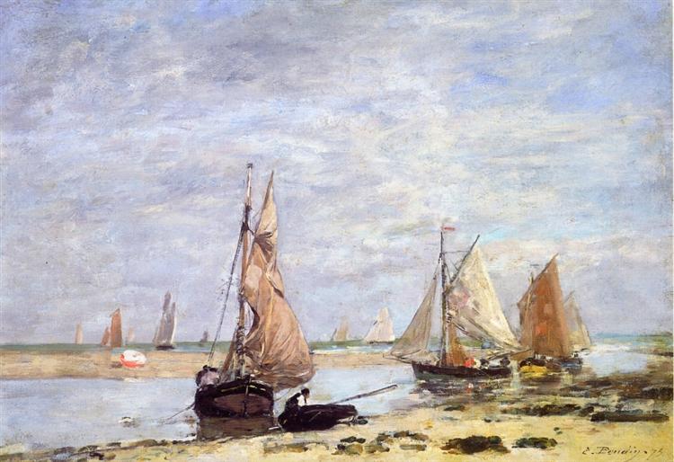 Sailboats near Trouville, 1873 - Эжен Буден