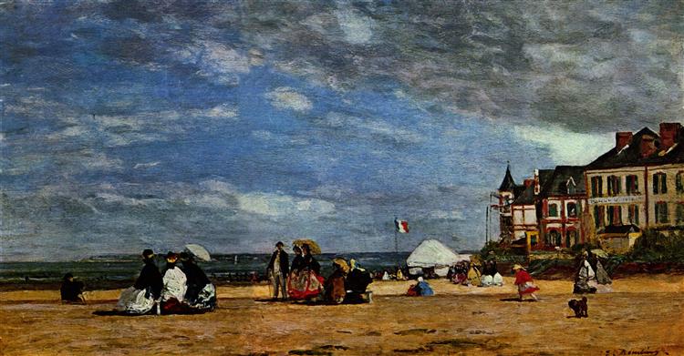 The beach at Trouville, 1864 - Ежен Буден