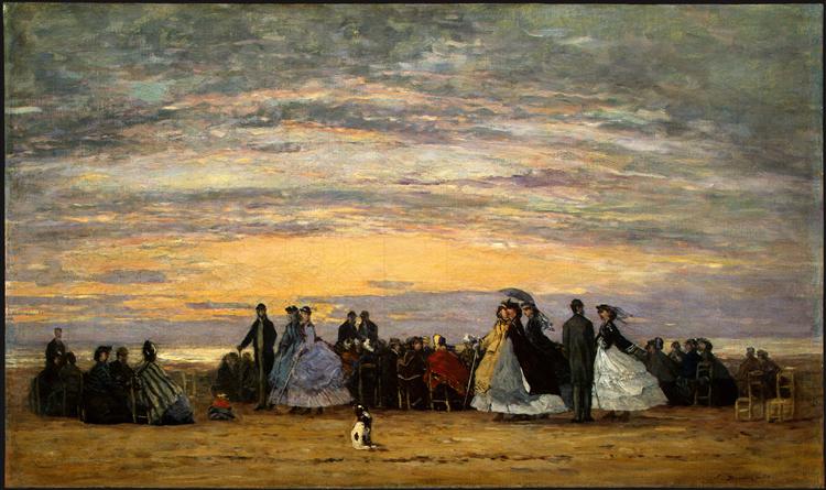 The Beach at Villerville, 1864 - 歐仁·布丹
