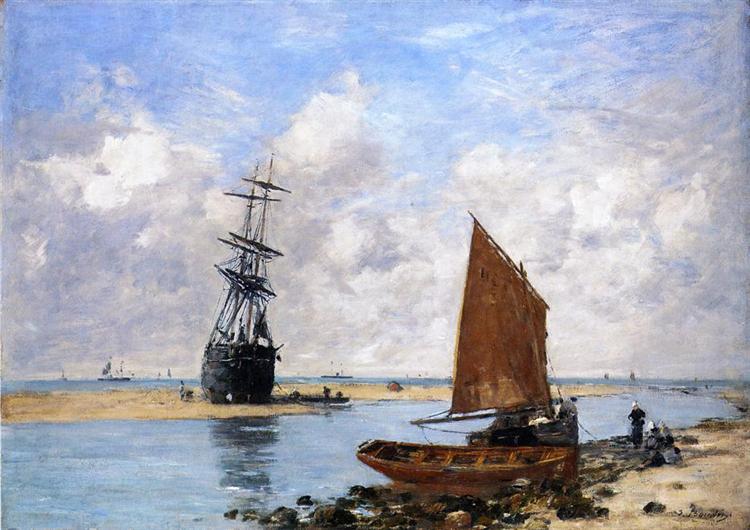 The Trouville Chanel, Low Tide, c.1880 - Eugene Boudin